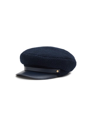 Main View - Click To Enlarge - INVERNI - Cashmere Wool Leather Baker Boy Hat