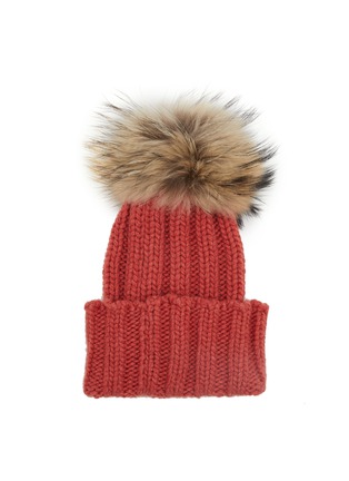 INVERNI | Turn-Up Fold Pom Pom Cashmere Beanie