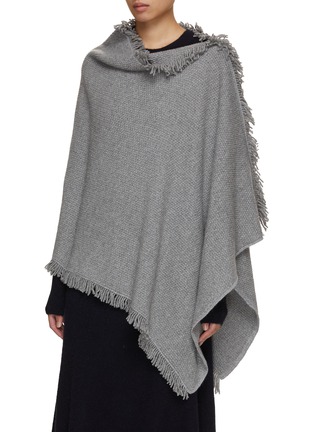 Front View - Click To Enlarge - INVERNI - Cashmere Wool Knit Poncho