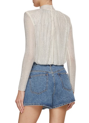 Back View - Click To Enlarge - SELF-PORTRAIT - Rhinestone Embellished Mesh Top