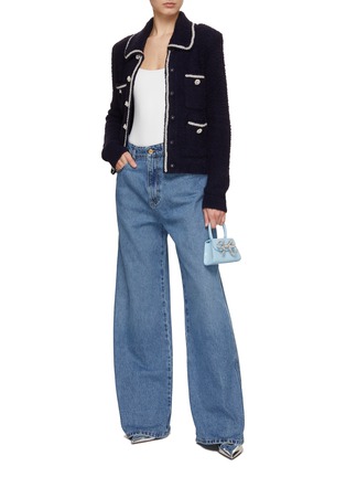 Figure View - Click To Enlarge - SELF-PORTRAIT - Pearl and Crystal Embellished Knit Cardigan