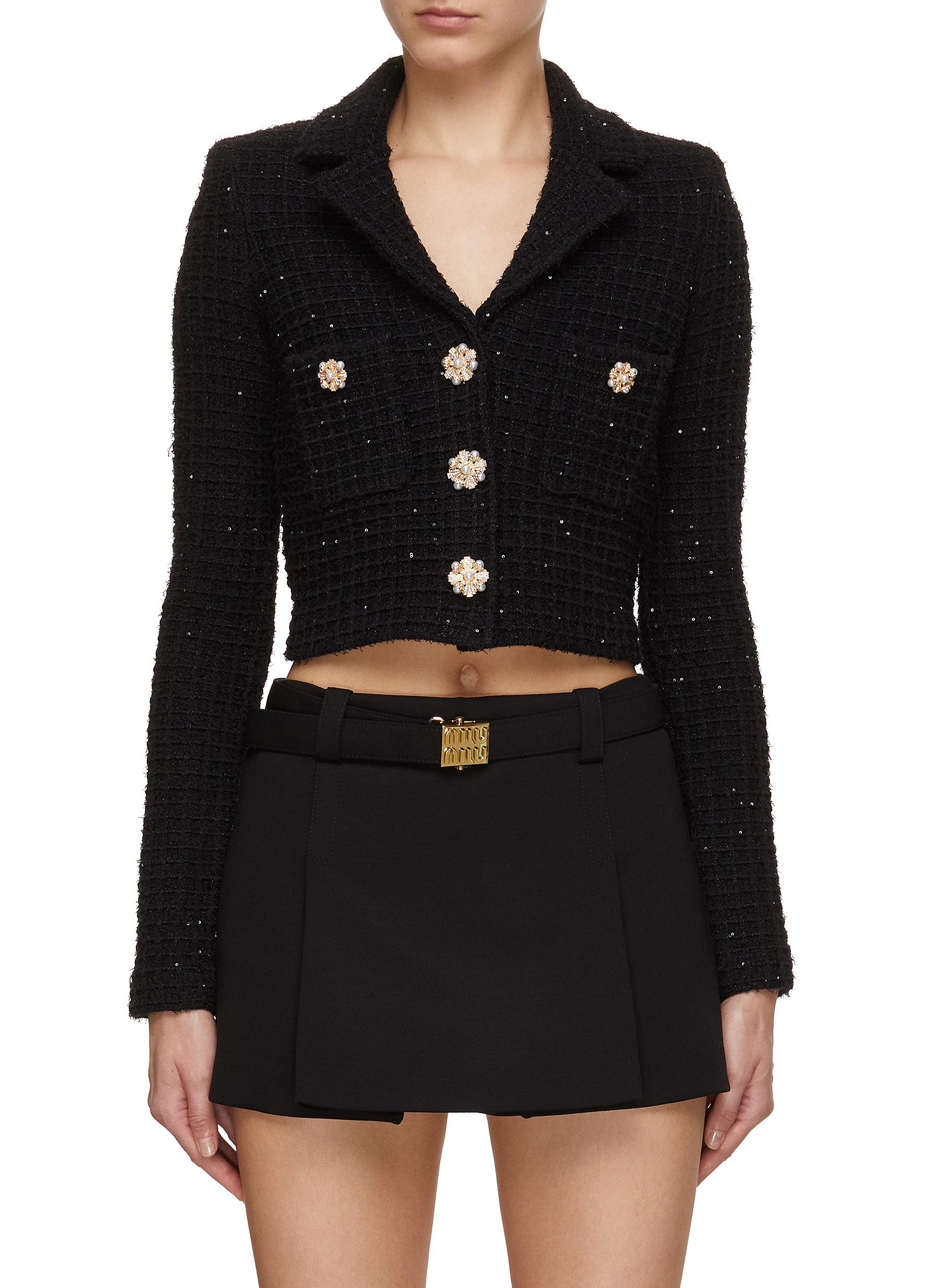 Sequin Embellished Knit Jacket