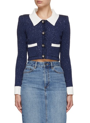 Main View - Click To Enlarge - SELF-PORTRAIT - Contrast Collar Cardigan