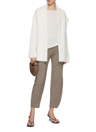 Figure View - Click To Enlarge - LE KASHA - Shawl Collar Cashmere Ribbed Knit Cardigan
