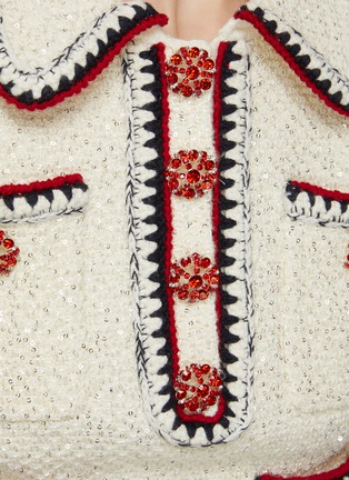  - SELF-PORTRAIT - Sequined Cropped Knit Top