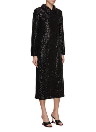Detail View - Click To Enlarge - SELF-PORTRAIT - Belted Sequin Embellished Trench Coat