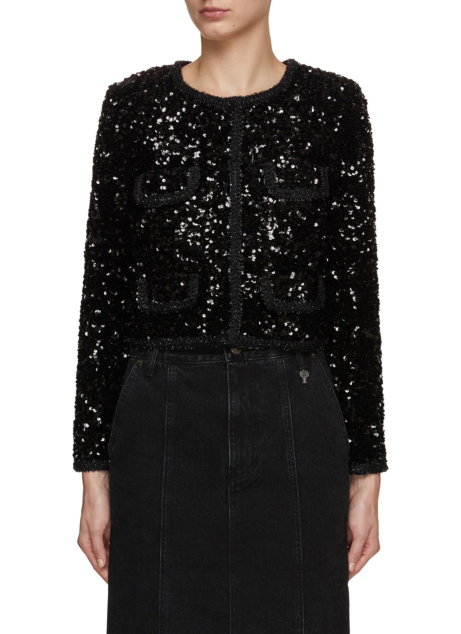 Sequin Cropped Jacket