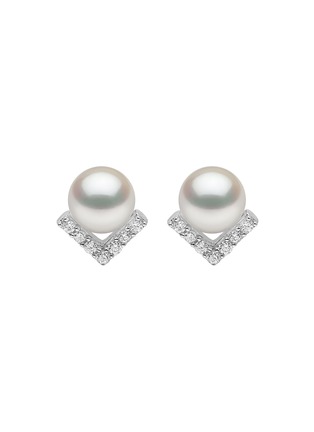 Main View - Click To Enlarge - YOKO LONDON - Trend Diamond Pearl 18K White Gold Earrings