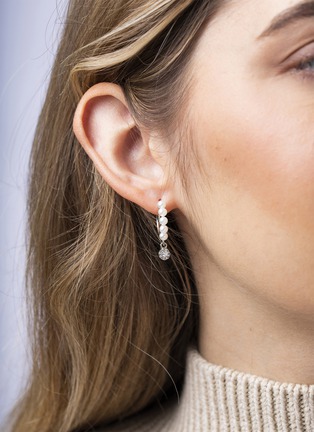 Detail View - Click To Enlarge - YOKO LONDON - Eclipse 18K White Gold Diamond Akoya Pearl Earrings