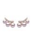 Main View - Click To Enlarge - YOKO LONDON - Sleek 18K Rose Gold Diamond Fresh Water Pearl Earrings
