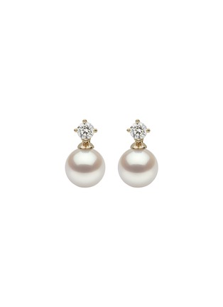 Main View - Click To Enlarge - YOKO LONDON - Classic 18K Gold Diamond Akoya Pearl Earrings