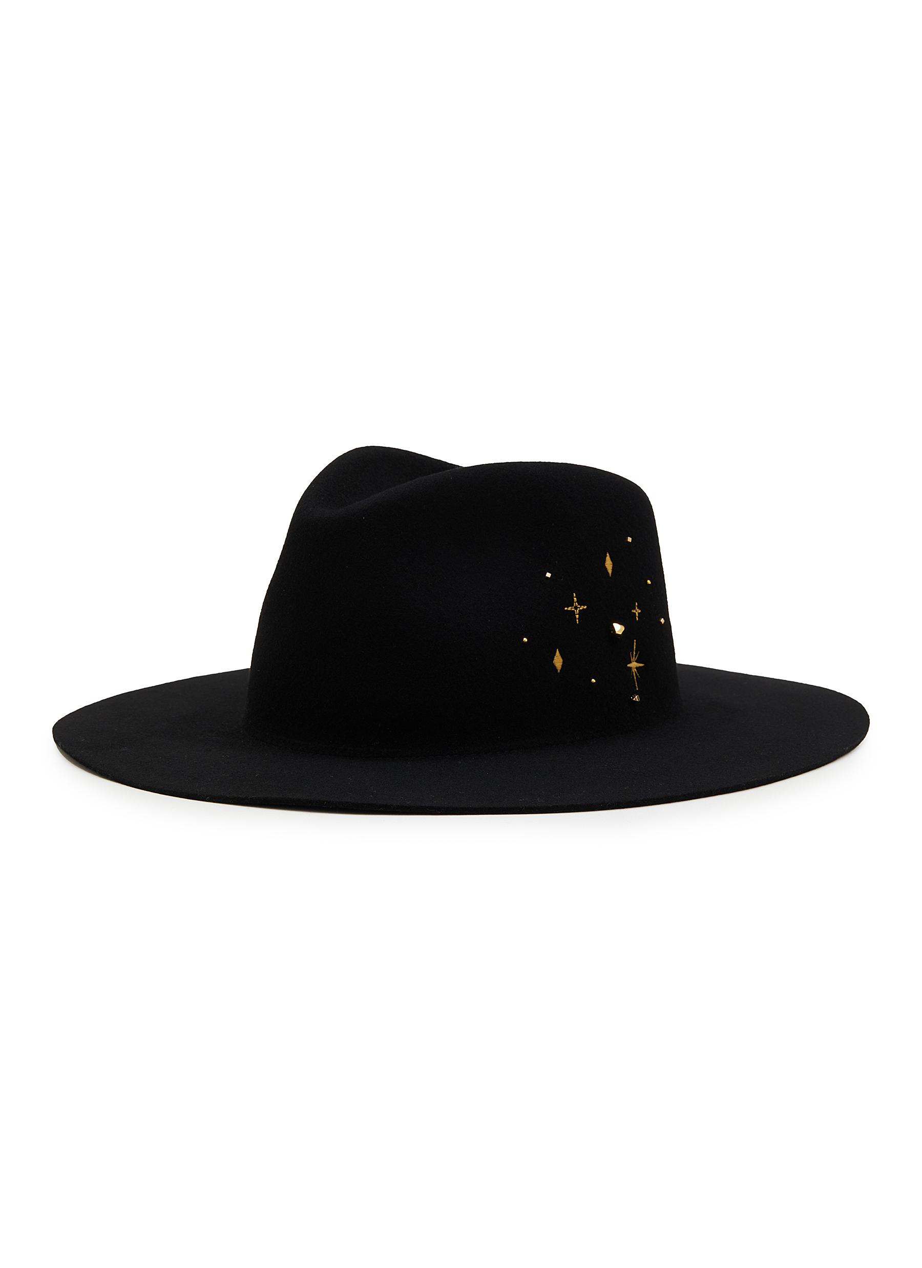 Gold-plated Constellation Embroidery Fedora Hat