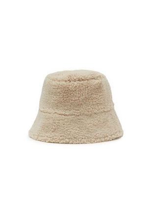 VAN PALMA | Logo Embroidery Faux Shearling Bucket Hat