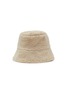 Main View - Click To Enlarge - VAN PALMA - Logo Embroidery Faux Shearling Bucket Hat