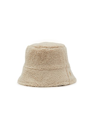 VAN PALMA | Logo Embroidery Faux Shearling Bucket Hat