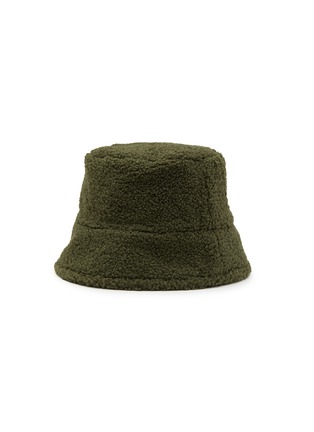 Main View - Click To Enlarge - VAN PALMA - Logo Embroidery Faux Shearling Bucket Hat