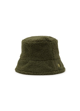 Figure View - Click To Enlarge - VAN PALMA - Logo Embroidery Faux Shearling Bucket Hat