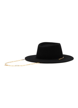 Figure View - Click To Enlarge - VAN PALMA - Gold-plated Chain Fedora Hat