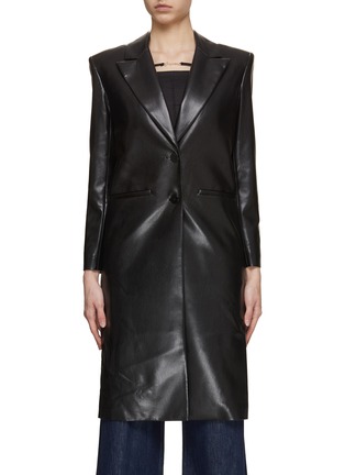 Main View - Click To Enlarge - ALICE & OLIVIA - Fierro Vegan Leather Long Blazer
