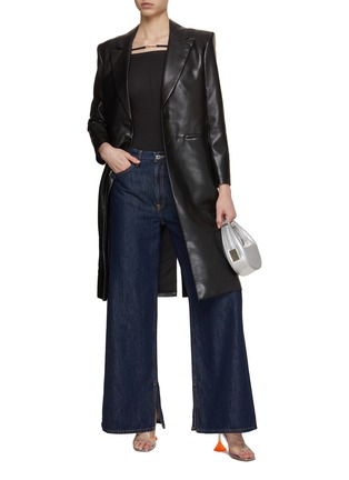 Figure View - Click To Enlarge - ALICE & OLIVIA - Fierro Vegan Leather Long Blazer