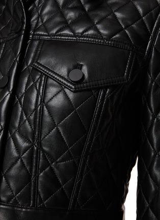  - ALICE & OLIVIA - Chloe Quilted Vegan Leather Cropped Jacket