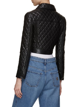 Back View - Click To Enlarge - ALICE & OLIVIA - Chloe Quilted Vegan Leather Cropped Jacket