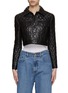 Main View - Click To Enlarge - ALICE & OLIVIA - Chloe Quilted Vegan Leather Cropped Jacket