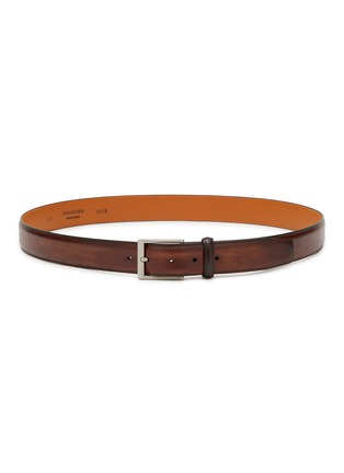 MAGNANNI | Hand Antiqued Leather Belt | DARK BROWN | Men | Lane Crawford