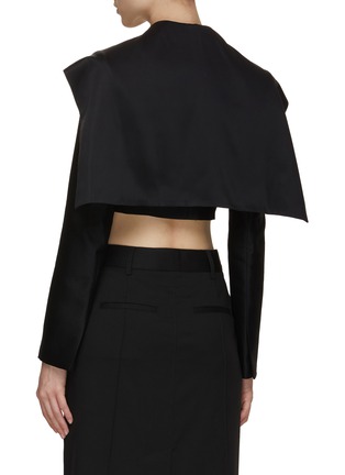 Back View - Click To Enlarge - KIMHĒKIM - Shawl Lapel Cropped Satin Sailor Blazer