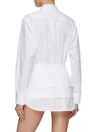 Back View - Click To Enlarge - EENK - Skirt Belt Oversized Shirt