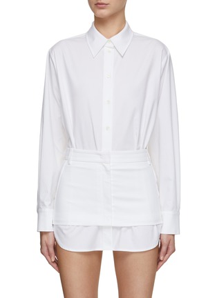 Main View - Click To Enlarge - EENK - Skirt Belt Oversized Shirt