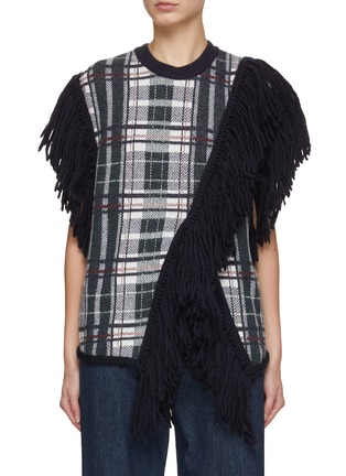 Main View - Click To Enlarge - EENK - Sleeveless Fringed Knit Top