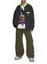 Figure View - Click To Enlarge - DOUBLET - Fleece Knit Contrast Collar Zip Up Cardigan