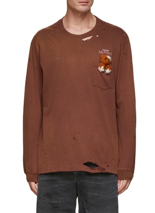 Main View - Click To Enlarge - DOUBLET - Distressed Tee with Worn Stuffed Bear