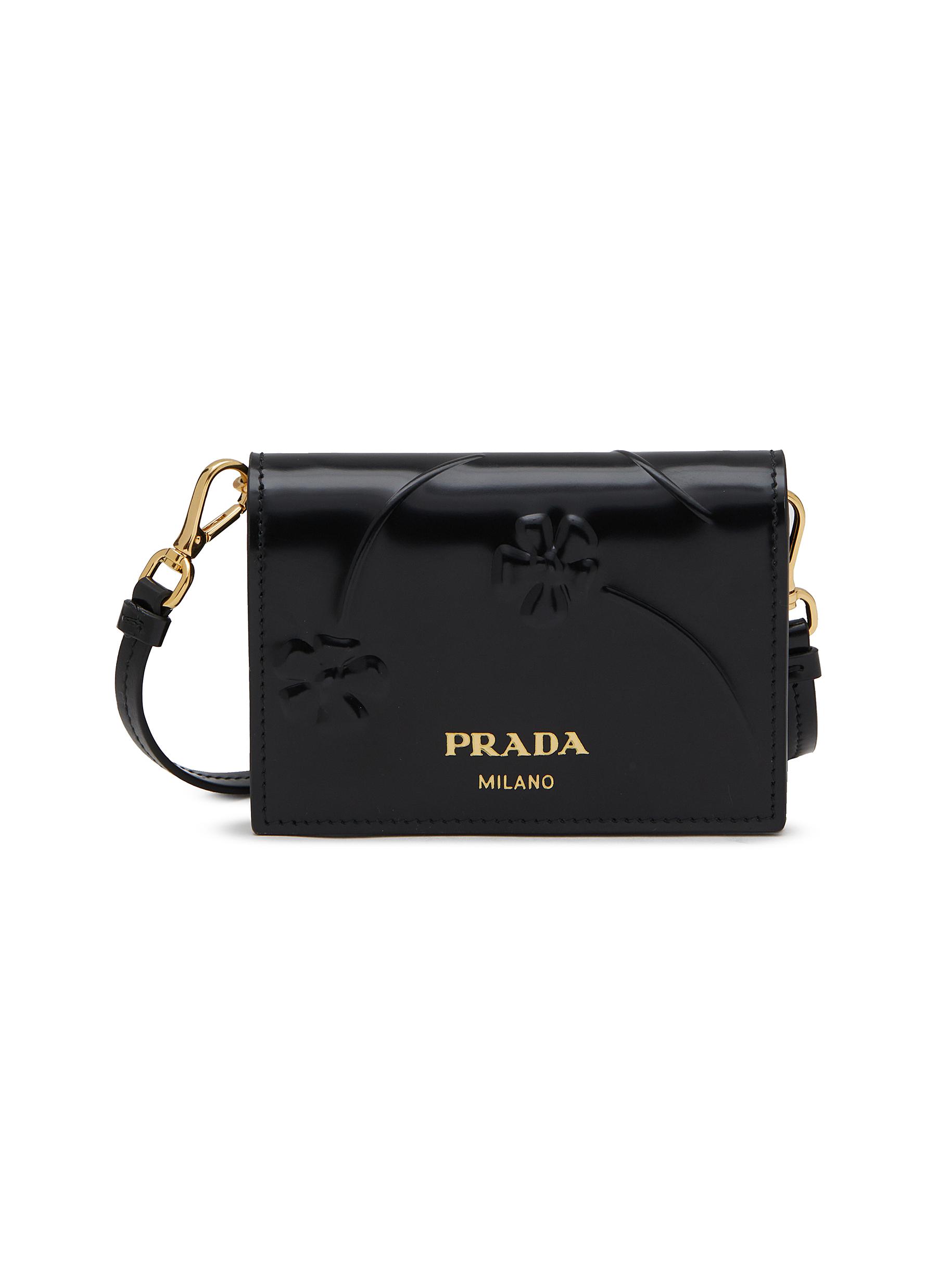 PRADA Embossed Flowers Mini Crossbody Wallet Women Lane Crawford