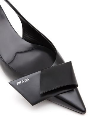 Detail View - Click To Enlarge - PRADA - Spazzolato Leather Slingback Pump
