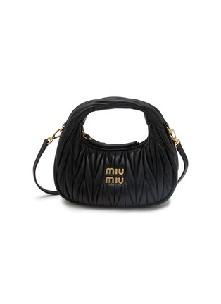 Main View - Click To Enlarge - MIU MIU - Mini Miu Wander Matelassé Leather Hobo Bag