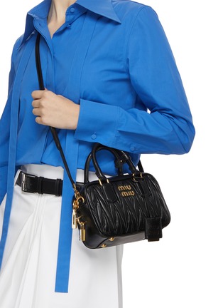 Front View - Click To Enlarge - MIU MIU - Small Matelassé Leather Shoulder Bag