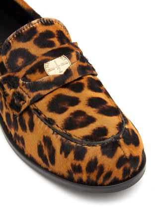 Detail View - Click To Enlarge - MIU MIU - Leopard Print Leather Penny Loafers