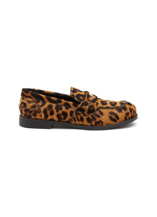 Main View - Click To Enlarge - MIU MIU - Leopard Print Leather Penny Loafers