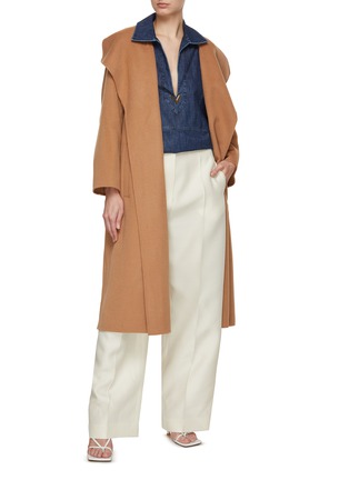 MARELLA | Wide Shawl Lapel Double Faced Wool Blend Coat
