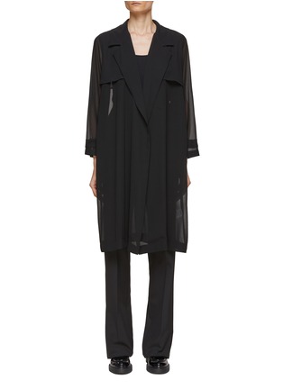 Main View - Click To Enlarge - MARELLA - Belted Georgette Crepe Coat