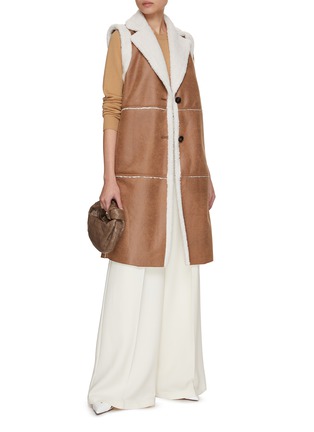 Figure View - Click To Enlarge - MARELLA - Faux Shearling Gilet