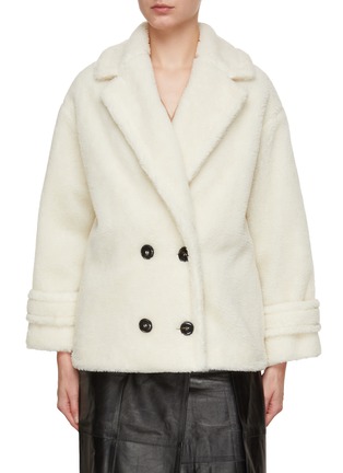 Main View - Click To Enlarge - MARELLA - Double Breasted Notch Lapel Teddy Coat