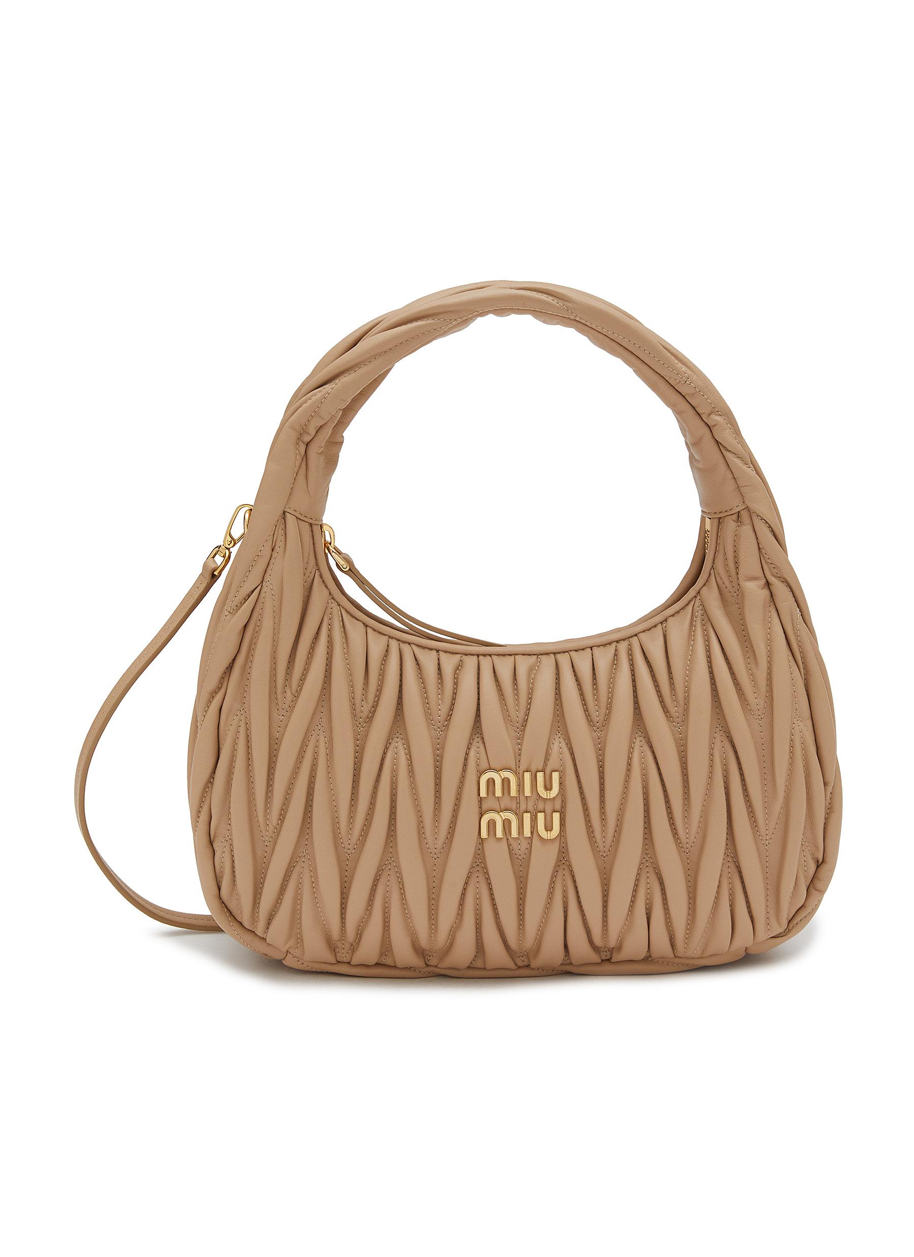 Miu miu matelassé deals leather shoulder bag