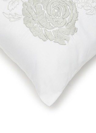 Detail View - Click To Enlarge - RIVOLTA CARMIGNANI  - Roseto Embroidered Boudoir Pillowcase Set of 2 — Verde Rugiada