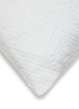 Detail View - Click To Enlarge - RIVOLTA CARMIGNANI  - Roseto Jacquard Boudoir Decorative Pillow — Bianco
