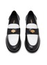 Detail View - Click To Enlarge - MIU MIU - Bicoloured Spazzolato Leather Penny Loafers