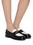 Figure View - Click To Enlarge - MIU MIU - Bicoloured Spazzolato Leather Penny Loafers