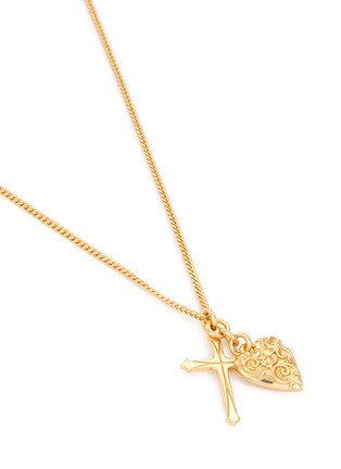 Detail View - Click To Enlarge - EMANUELE BICOCCHI - 24K Gold Plated Sterling Silver Cross & Heart Necklace